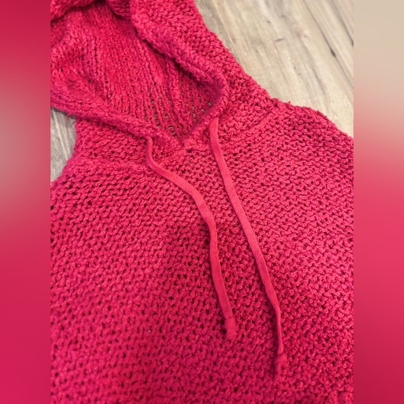 Pilcro Anthropologie Sailcloth Hooded Sweater – Raspberry Red, Size XS - Picture 5 of 7